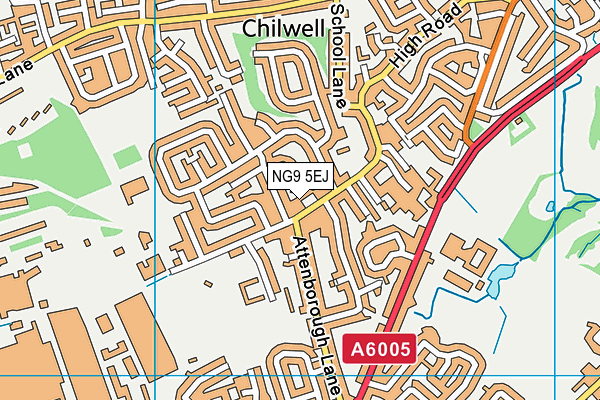 NG9 5EJ map - OS VectorMap District (Ordnance Survey)