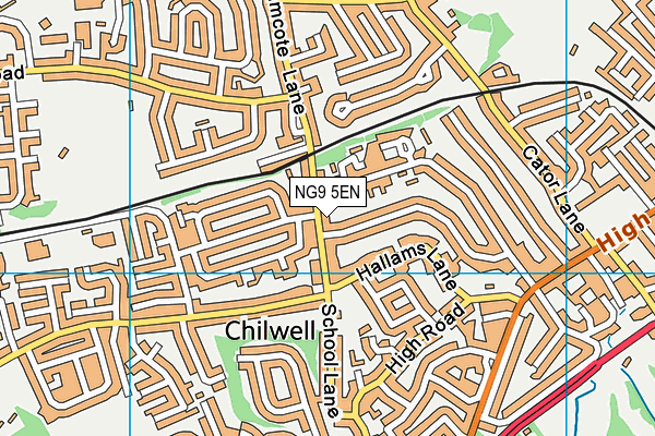 NG9 5EN map - OS VectorMap District (Ordnance Survey)