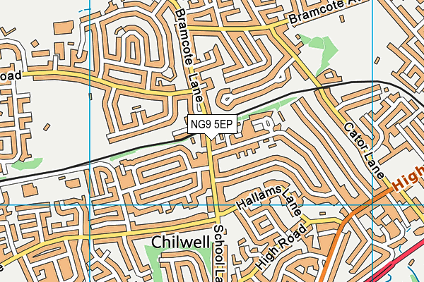 NG9 5EP map - OS VectorMap District (Ordnance Survey)
