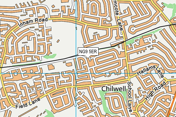 NG9 5ER map - OS VectorMap District (Ordnance Survey)