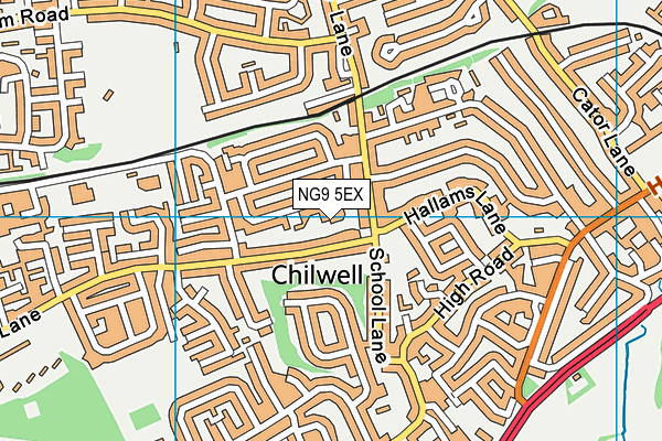 NG9 5EX map - OS VectorMap District (Ordnance Survey)