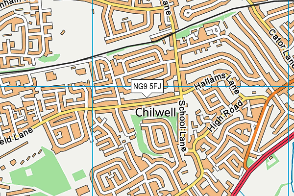 NG9 5FJ map - OS VectorMap District (Ordnance Survey)