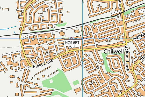 NG9 5FT map - OS VectorMap District (Ordnance Survey)