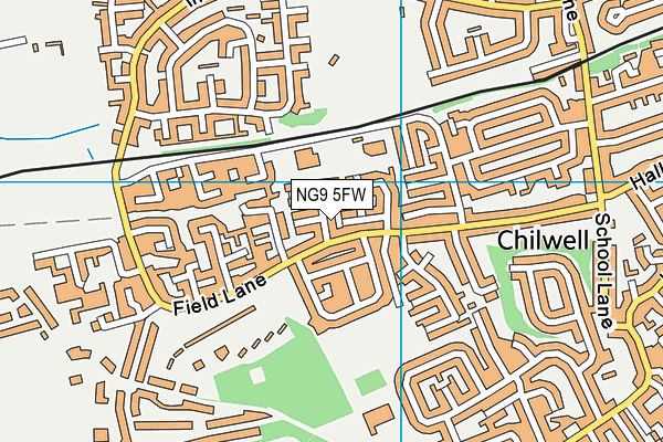 NG9 5FW map - OS VectorMap District (Ordnance Survey)