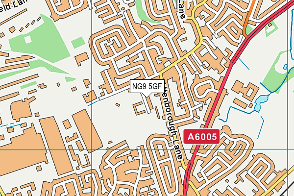 NG9 5GF map - OS VectorMap District (Ordnance Survey)