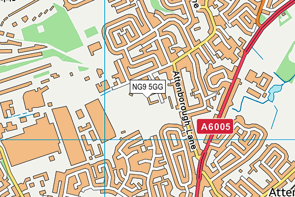 NG9 5GG map - OS VectorMap District (Ordnance Survey)