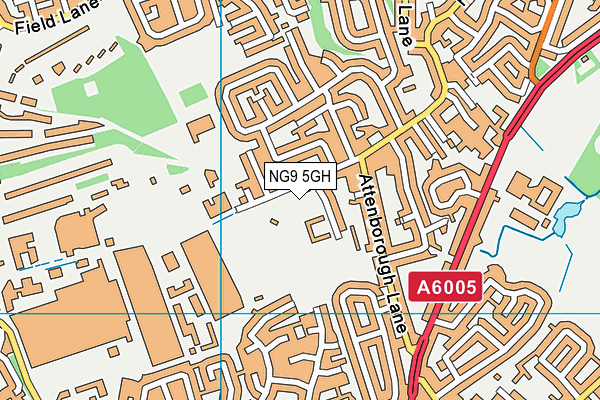 NG9 5GH map - OS VectorMap District (Ordnance Survey)