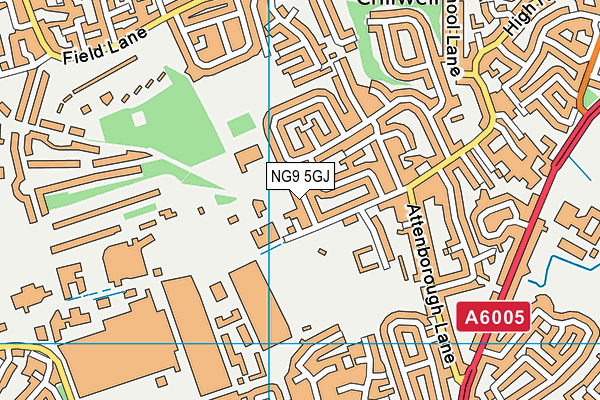 NG9 5GJ map - OS VectorMap District (Ordnance Survey)
