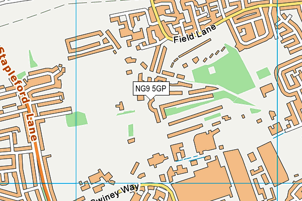 NG9 5GP map - OS VectorMap District (Ordnance Survey)