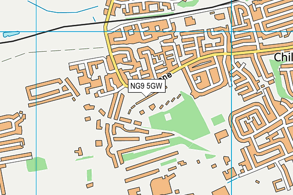 NG9 5GW map - OS VectorMap District (Ordnance Survey)