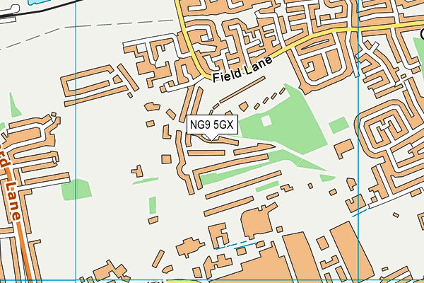 NG9 5GX map - OS VectorMap District (Ordnance Survey)