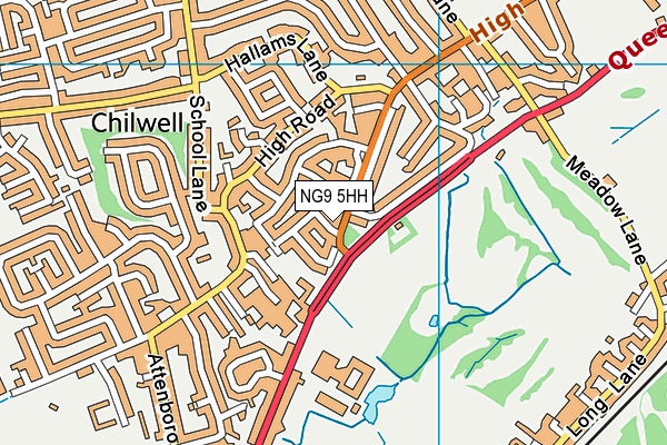 NG9 5HH map - OS VectorMap District (Ordnance Survey)