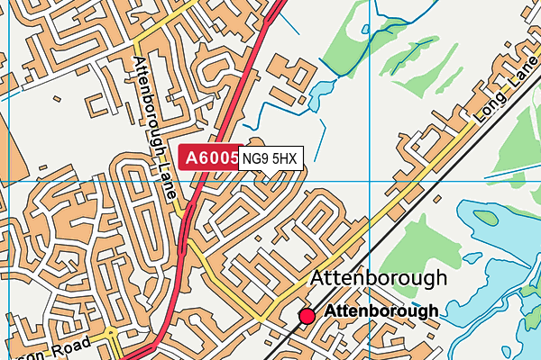 NG9 5HX map - OS VectorMap District (Ordnance Survey)