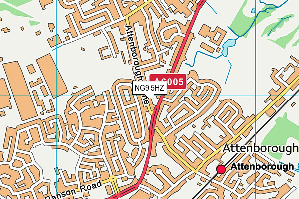 NG9 5HZ map - OS VectorMap District (Ordnance Survey)