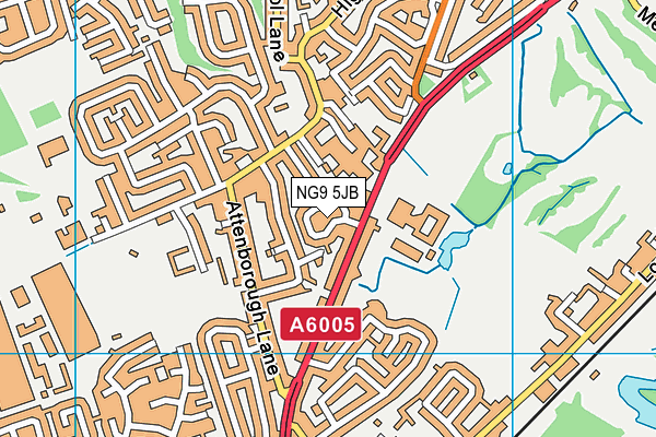 NG9 5JB map - OS VectorMap District (Ordnance Survey)