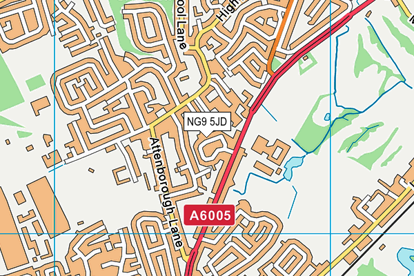 NG9 5JD map - OS VectorMap District (Ordnance Survey)