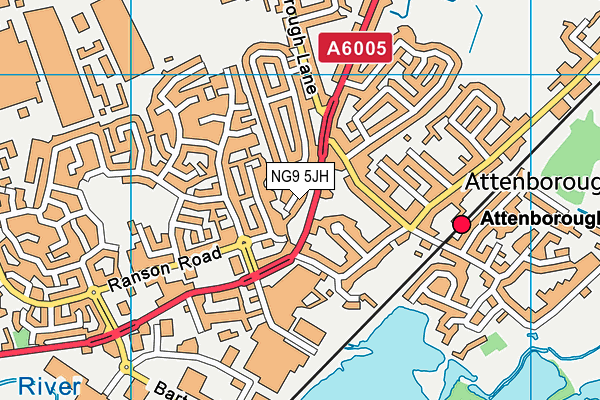 NG9 5JH map - OS VectorMap District (Ordnance Survey)