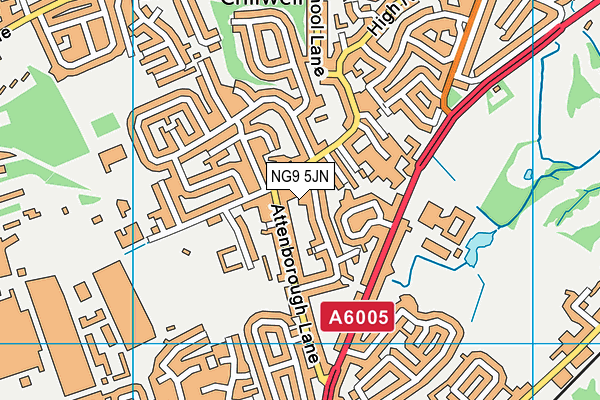 NG9 5JN map - OS VectorMap District (Ordnance Survey)