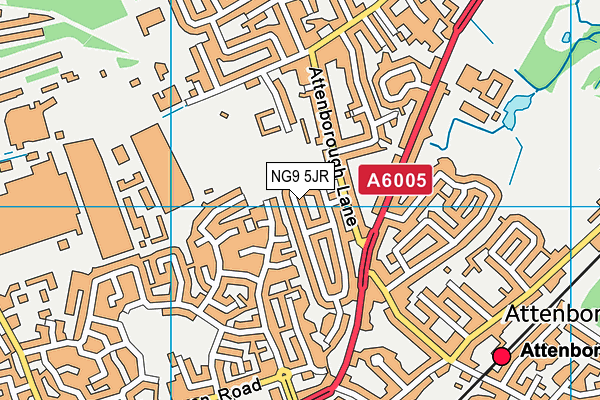 NG9 5JR map - OS VectorMap District (Ordnance Survey)