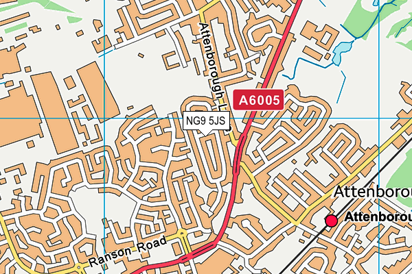 NG9 5JS map - OS VectorMap District (Ordnance Survey)
