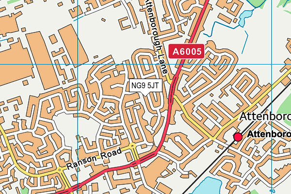NG9 5JT map - OS VectorMap District (Ordnance Survey)