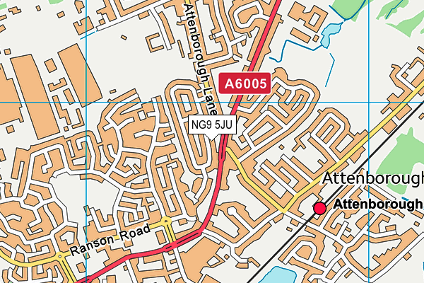 NG9 5JU map - OS VectorMap District (Ordnance Survey)