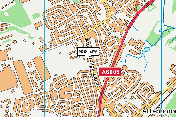 NG9 5JW map - OS VectorMap District (Ordnance Survey)