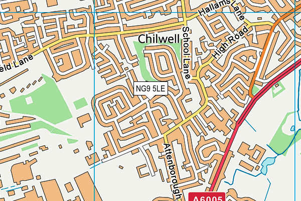 NG9 5LE map - OS VectorMap District (Ordnance Survey)