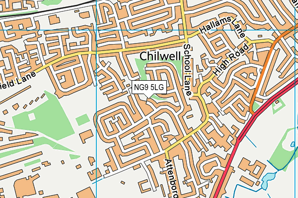 NG9 5LG map - OS VectorMap District (Ordnance Survey)