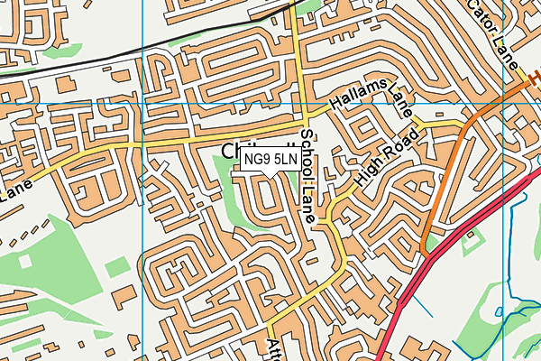NG9 5LN map - OS VectorMap District (Ordnance Survey)