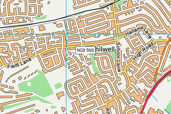 NG9 5NS map - OS VectorMap District (Ordnance Survey)
