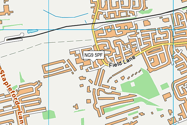 NG9 5PF map - OS VectorMap District (Ordnance Survey)