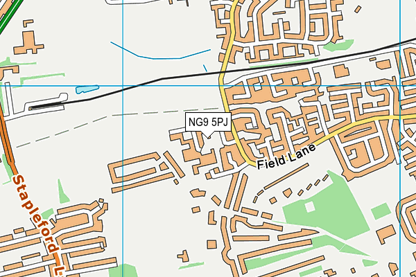 NG9 5PJ map - OS VectorMap District (Ordnance Survey)