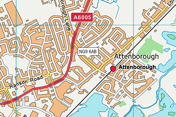 NG9 6AB map - OS VectorMap District (Ordnance Survey)