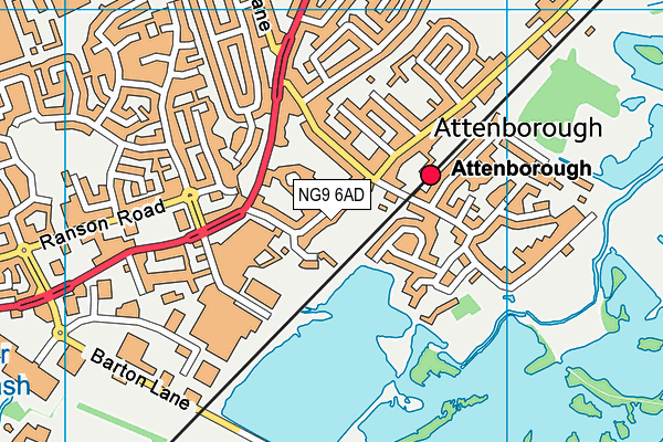 NG9 6AD map - OS VectorMap District (Ordnance Survey)