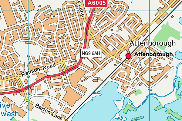 NG9 6AH map - OS VectorMap District (Ordnance Survey)