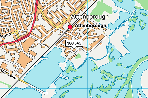 NG9 6AS map - OS VectorMap District (Ordnance Survey)