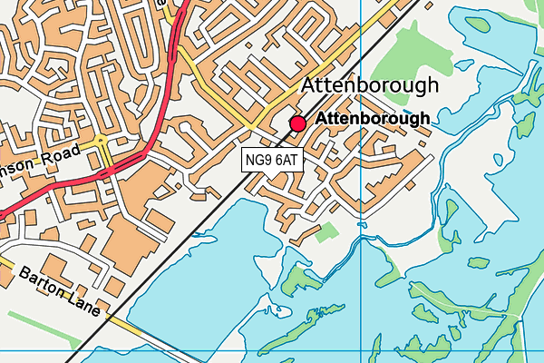 NG9 6AT map - OS VectorMap District (Ordnance Survey)