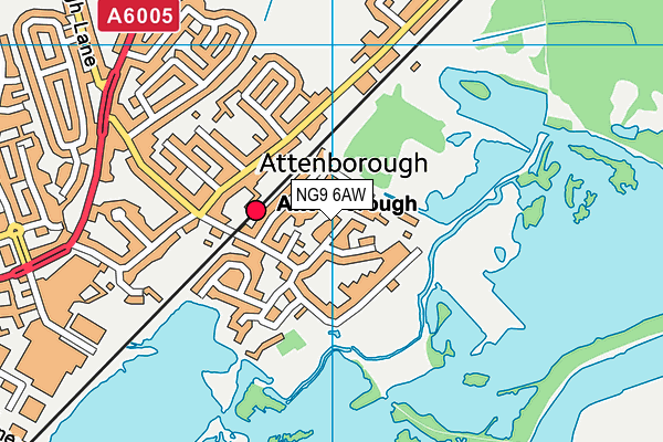 Attenborough Lawn Tennis Club map (NG9 6AW) - OS VectorMap District (Ordnance Survey)