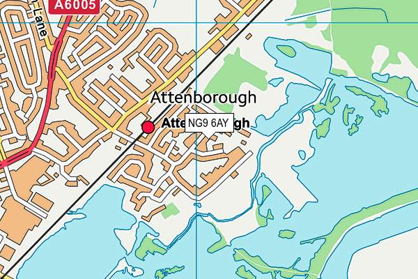 NG9 6AY map - OS VectorMap District (Ordnance Survey)