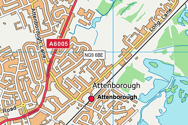 NG9 6BE map - OS VectorMap District (Ordnance Survey)