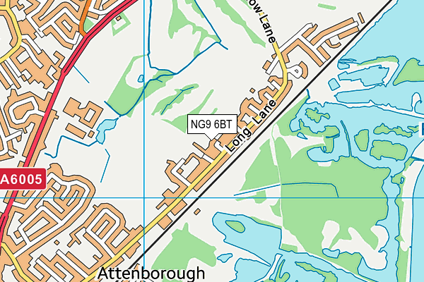 NG9 6BT map - OS VectorMap District (Ordnance Survey)