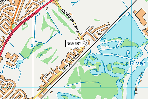 NG9 6BY map - OS VectorMap District (Ordnance Survey)