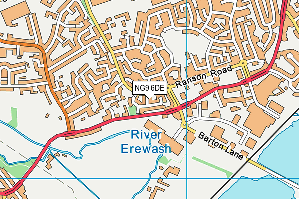NG9 6DE map - OS VectorMap District (Ordnance Survey)