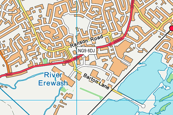 NG9 6DJ map - OS VectorMap District (Ordnance Survey)