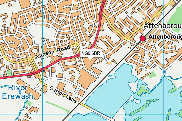 NG9 6DR map - OS VectorMap District (Ordnance Survey)