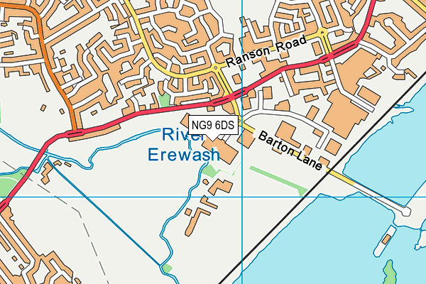 NG9 6DS map - OS VectorMap District (Ordnance Survey)