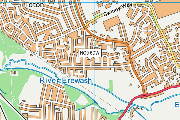 NG9 6DW map - OS VectorMap District (Ordnance Survey)