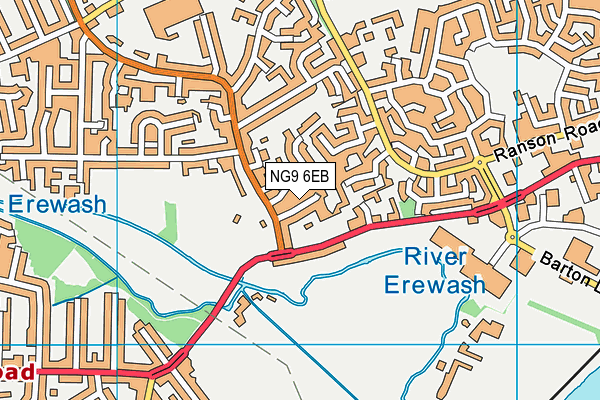 NG9 6EB map - OS VectorMap District (Ordnance Survey)