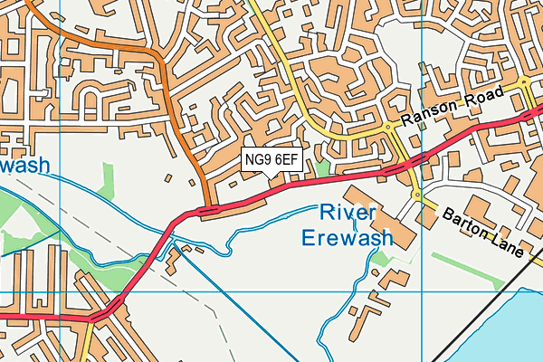 NG9 6EF map - OS VectorMap District (Ordnance Survey)